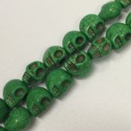 18mm Green Howlite Skull - Single