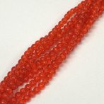 6mm Burnt Orange Crackle Bead Strand