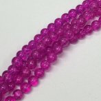 8mm Fuchsia Crackle Bead Strand