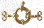 17mm Spring Ring Gold Clasp Pb-free - 2 Strand