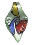 Lampwork Glass Leaf 55x35mm Silver Foil