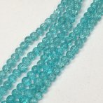 6mm Light Aqua Crackle Bead Strand