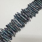 Black Two Hole Freshwater Pearl Strand