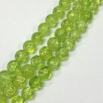 10mm Lime Crackle Bead Strand