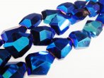Faceted Nugget Bead - Blue