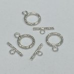 19mm Diamond Cut Silver Toggle