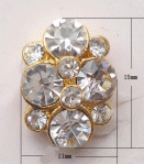 15x11mm Diamante 2 Strand Gold Connector