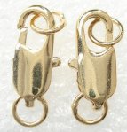 16mm Gold Lobster Clasp with sealed rings Pb-free