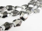 Faceted Nugget Bead - Silver