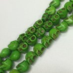 12mm Lime Green Howlite Skull - Single