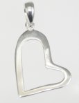 Cut out Heart Charm - Sterling Silver