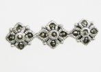 Marcasite & Sterling Silver 3 hole bar