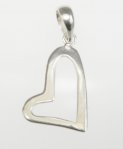 Cut out Heart Charm - Sterling Silver