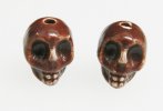 Skull bead -dark brown