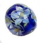 20mm Blue Lily Handmade Lampwork Bead