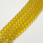 8mm Frosted Yellow Glass Bead Strand