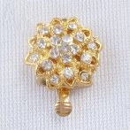 14x14mm Flower Diamante Ni-free Gold Clasp