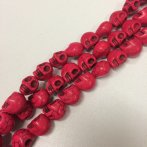 12mm Hot Pink Howlite Skull - Single