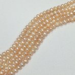 5-6mm Apricot Round Freshwater Pearl Strand