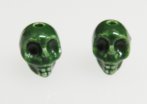 Skull bead -dark green