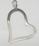 Cut out Heart Charm - Sterling Silver
