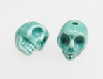 Skull bead -aqua