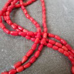 Natural Coral Smooth Tube Strand