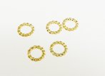 Gold plated closed twisted jump ring x5