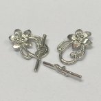 30mm Nickle Floral Toggle