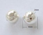 4mm Round Sterling Silver Ball with 2mm hole