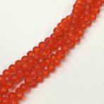 8mm Burnt Orange Crackle Bead Strand