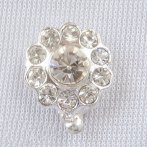 14x14mm Flower Diamante Ni-free Silver