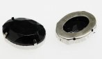 Sew on Flat backs oval - Black