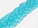 Matte Aqua Blue Bead Strand 10mm