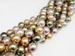 10mm South Sea Giant Clam Shell Pearl Beads - Brown/Olive