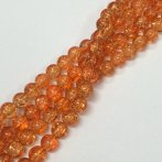 10mm Light Orange Crackle Bead Strand