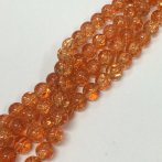 12mm Light Orange Crackle Bead Strand