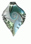 Lampwork Glass Leaf 55x35mm Silver Foil