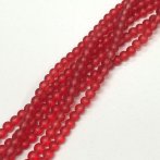 6mm Frosted Red Glass Bead Strand