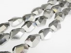 Faceted Nugget Bead - Silver