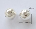 12mm Round Sterling Silver Ball with 1.5mm Hole