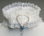 Heart Garter with Swarovski Crystals (White)