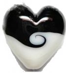 Black & White Heart 22x14mm