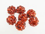 Rhinestone Resin Bead- red