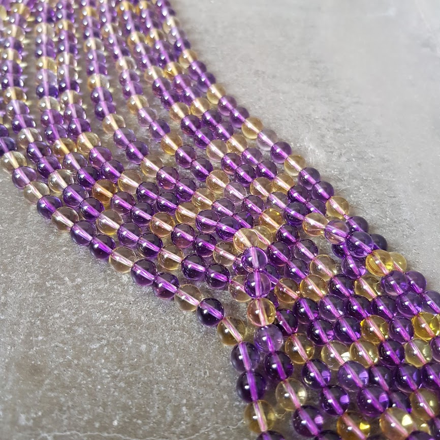 8mm Ametrine strand - Click Image to Close