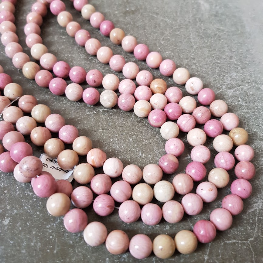 10mm Rhodonite Strand - Click Image to Close