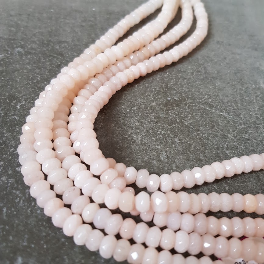 Dyed Peach Jade Rondelle Strand - Click Image to Close