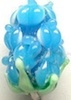 15x10mm Aqua Hyacinth Lampwork Bead